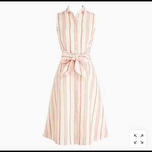 J. Crew Factory Sleeveless tie-waist shirtdress